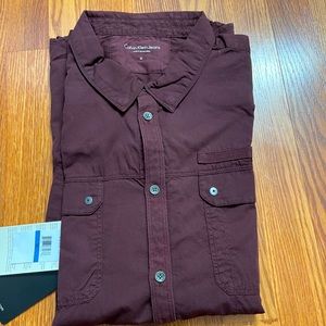 Dyed Poplin Shirt Calvin Klein Jeans - Bordeaux